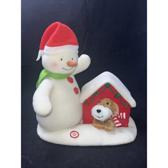 Hallmark 2011 Jingle Pals DECK THE HALLS DUO Plush Snowman Dog House - Tested - Picture 3 of 8